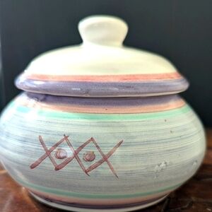 Caleca Marina Sugar Bowl Vintage Pottery Hand Made Italy